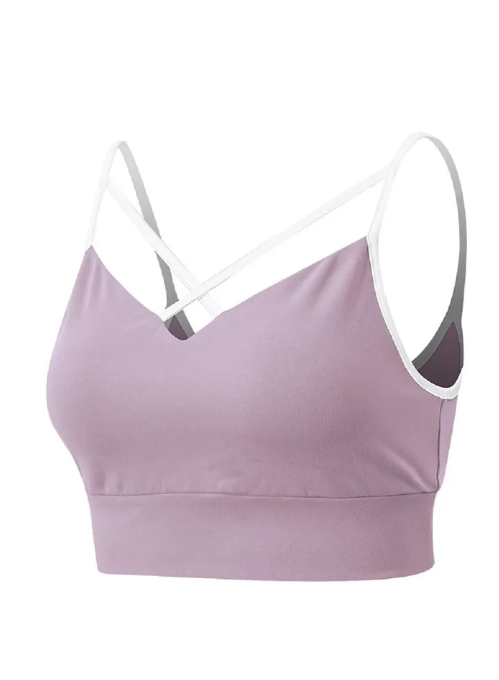 New nylon shock gathering running bra yoga vest