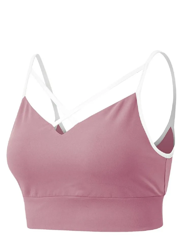 New nylon shock gathering running bra yoga vest