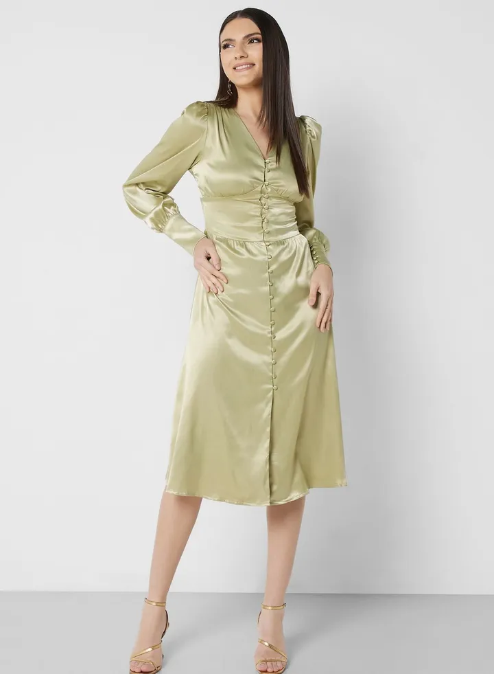 Puff Sleeve Detail Dress