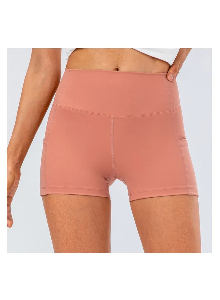 High waist skinny running workout stretch yoga sport three - minute shorts