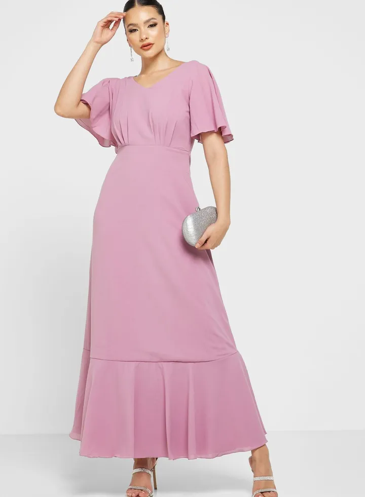 Flouncy Sleeve Tier Dress