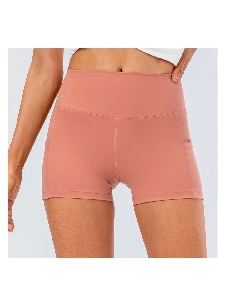 High waist skinny running workout stretch yoga sport three - minute shorts