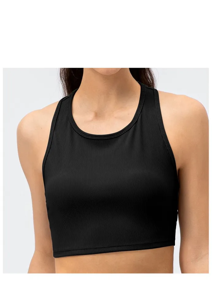 New nylon shock gathering running bra yoga vest