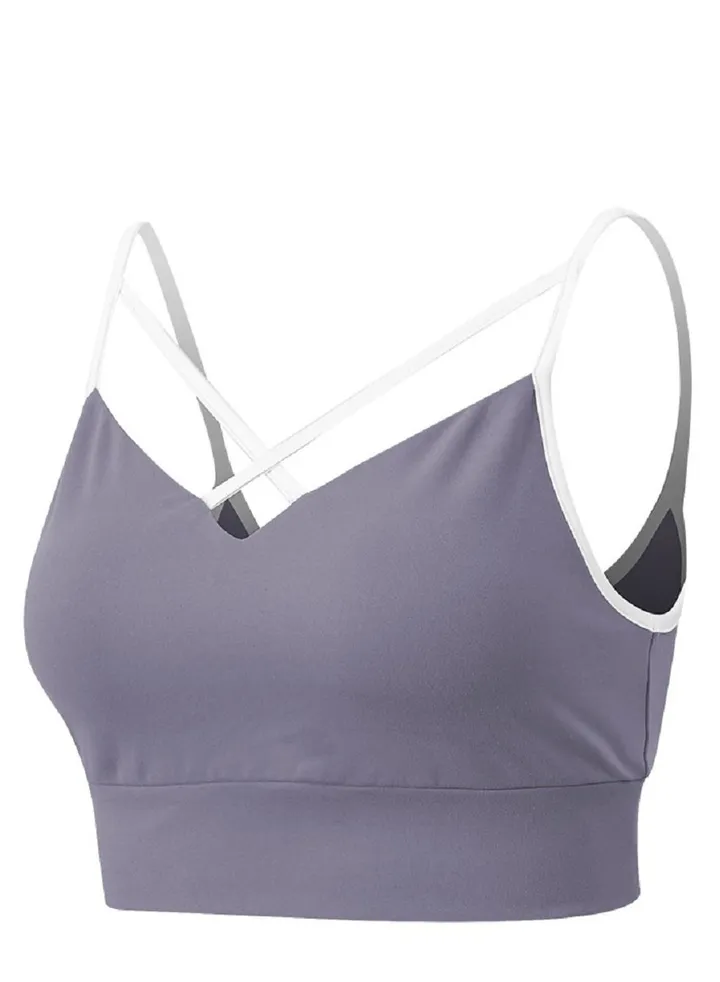 New nylon shock gathering running bra yoga vest