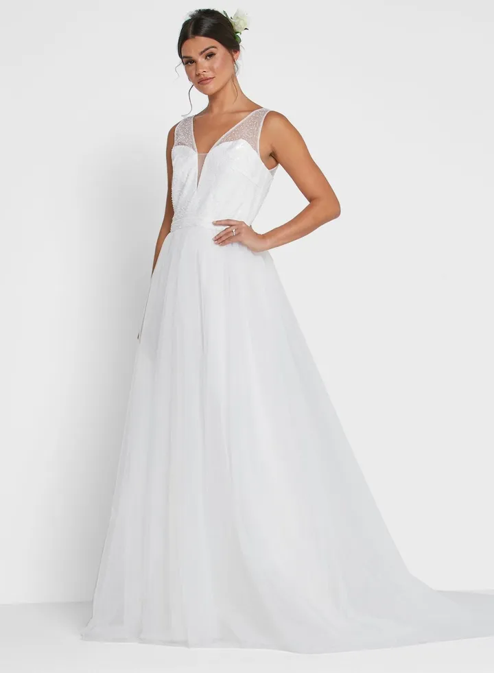 Kirsty Mesh Plunge Dress