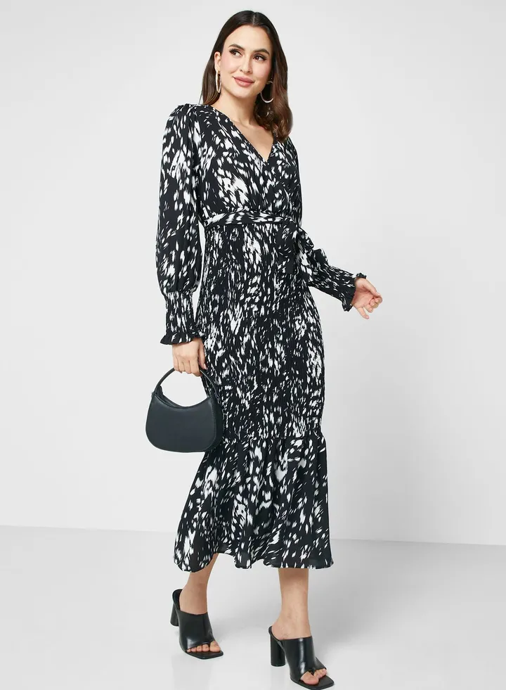 Printed Warp Dress