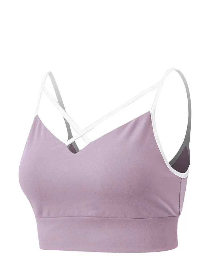 New nylon shock gathering running bra yoga vest