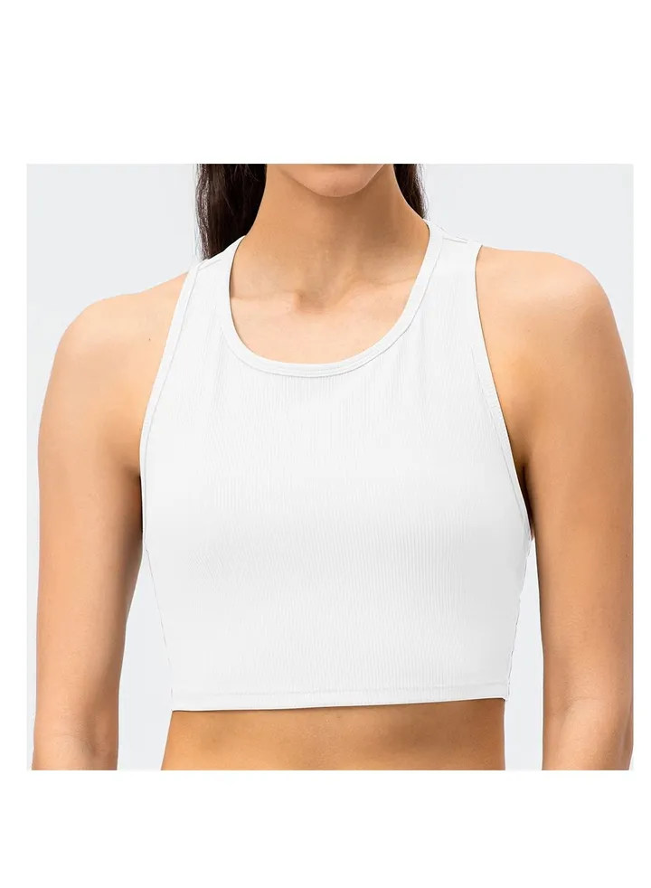 New nylon shock gathering running bra yoga vest