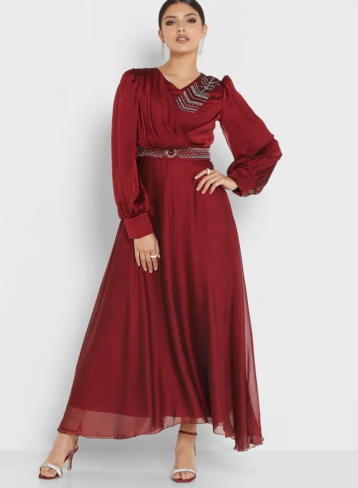 Embellished Trim Dress