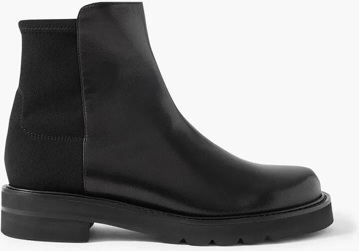 Leather and neoprene ankle boots