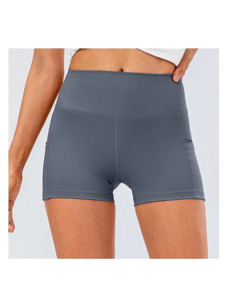 High waist skinny running workout stretch yoga sport three - minute shorts