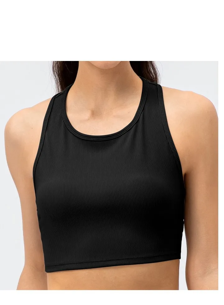 New nylon shock gathering running bra yoga vest