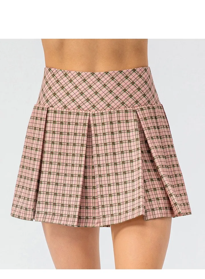 New plaid yoga sports dress