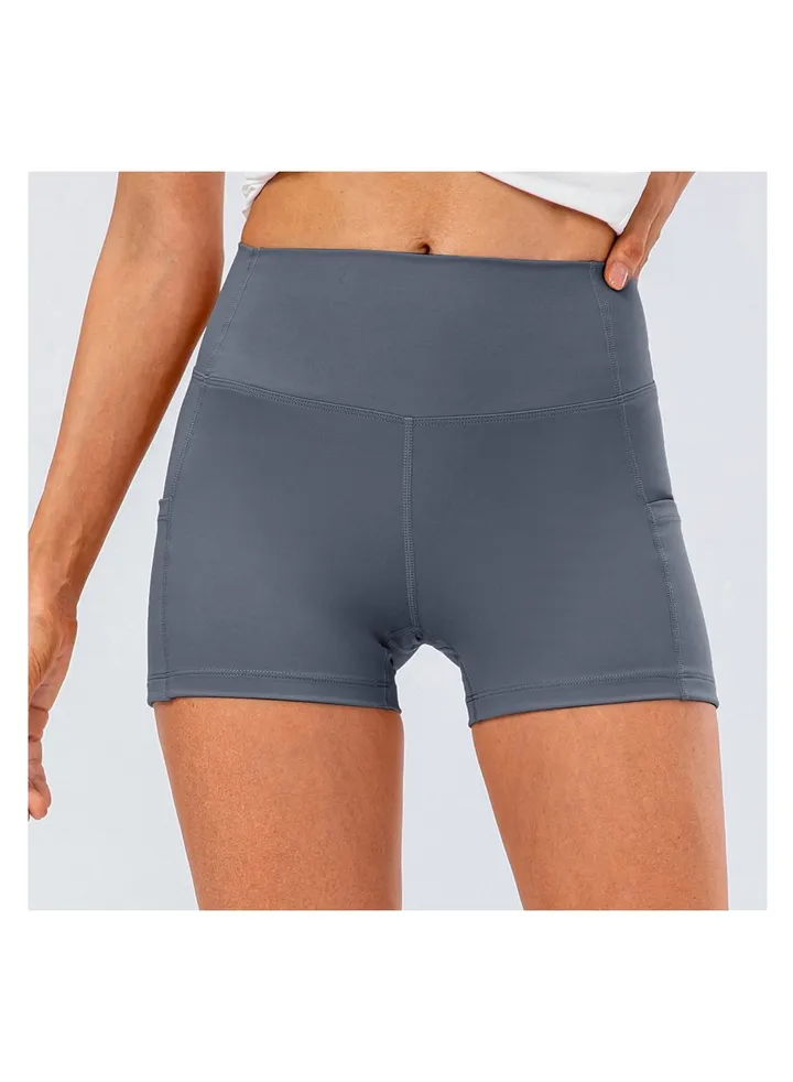 High waist skinny running workout stretch yoga sport three - minute shorts