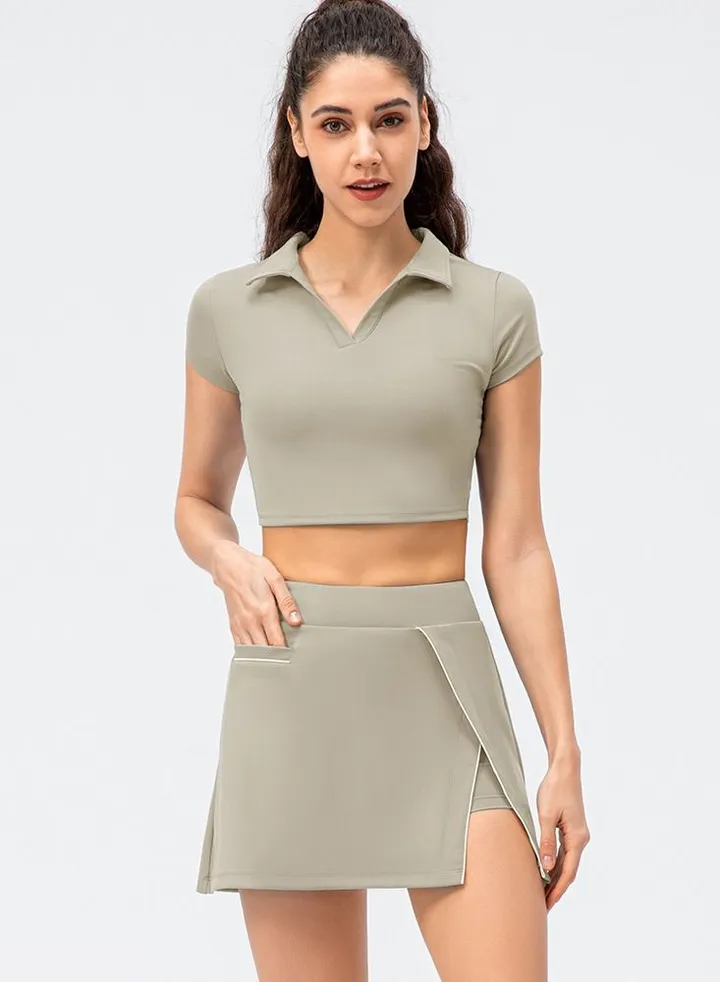 Leisure sport short sleeve yoga fitness two suits