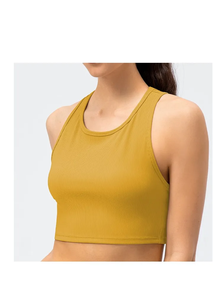 New nylon shock gathering running bra yoga vest