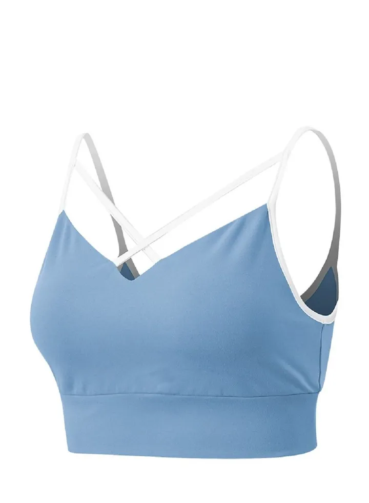 New nylon shock gathering running bra yoga vest