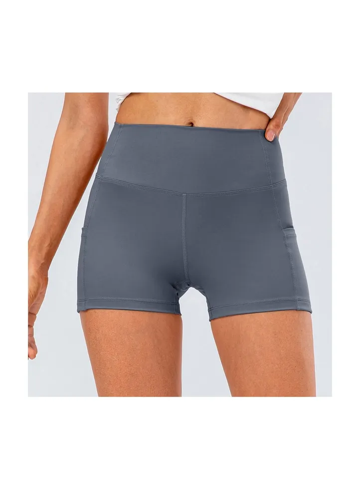 High waist skinny running workout stretch yoga sport three - minute shorts