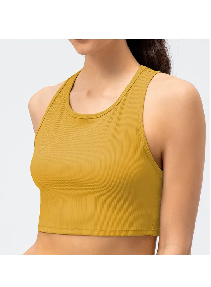 New nylon shock gathering running bra yoga vest