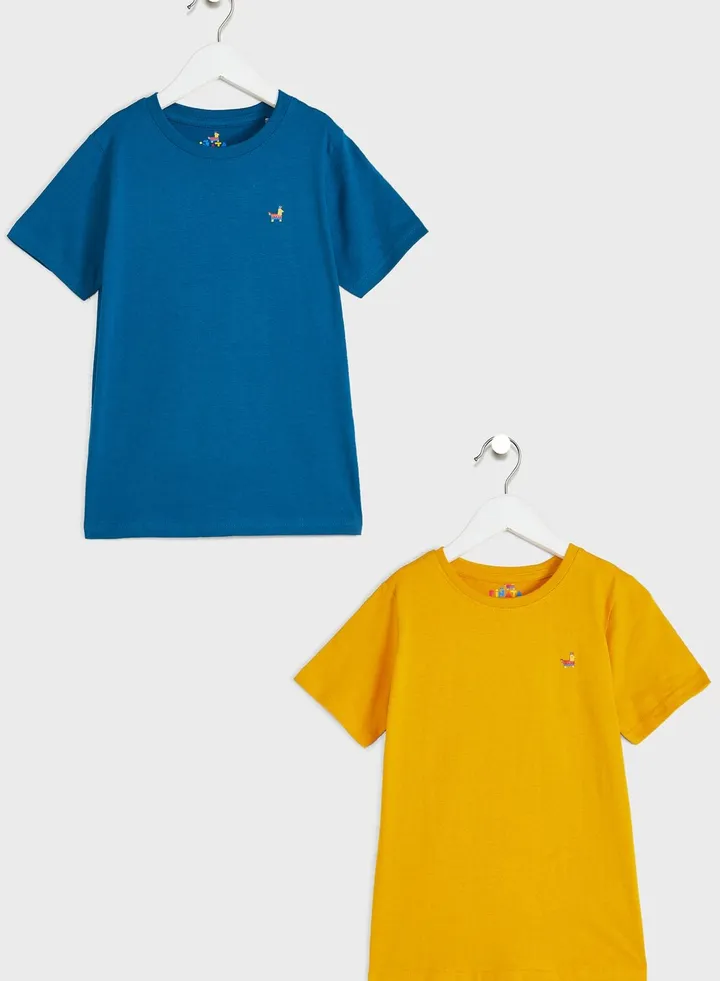 Logo Solid T-Shirts Pack Of 2