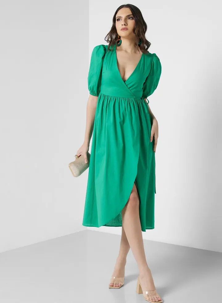 Wrap Dress With Tie Detail