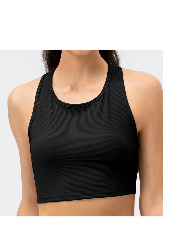 New nylon shock gathering running bra yoga vest