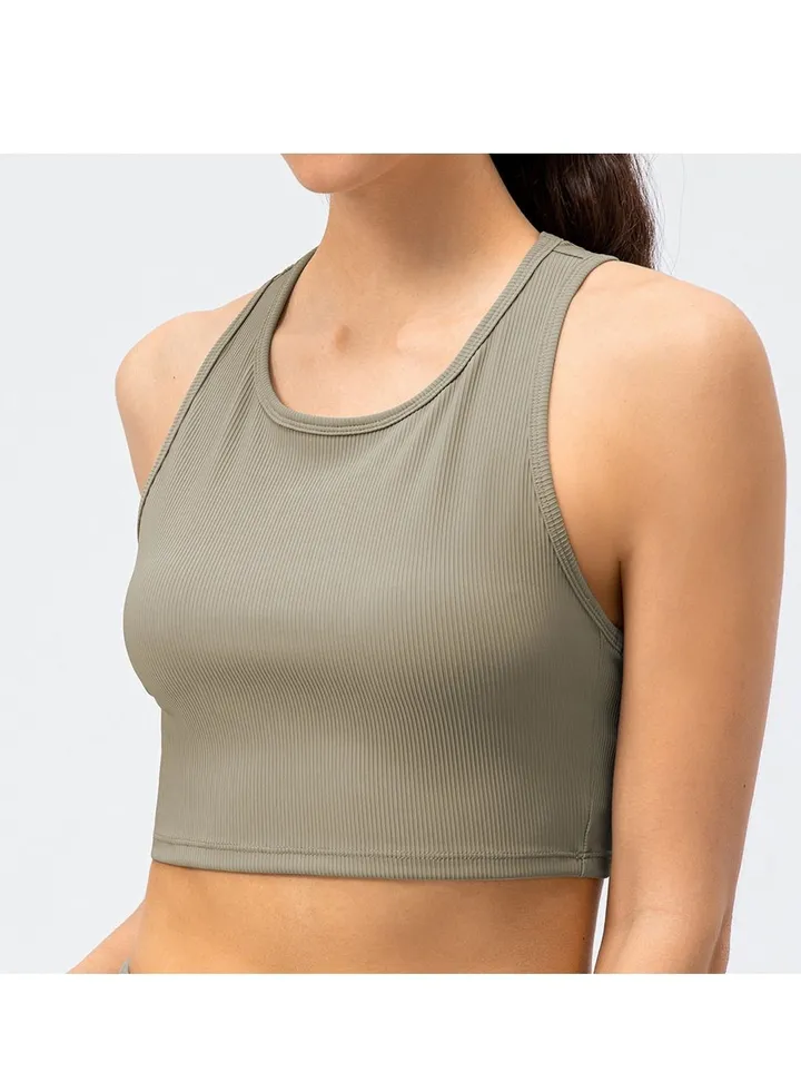 New nylon shock gathering running bra yoga vest