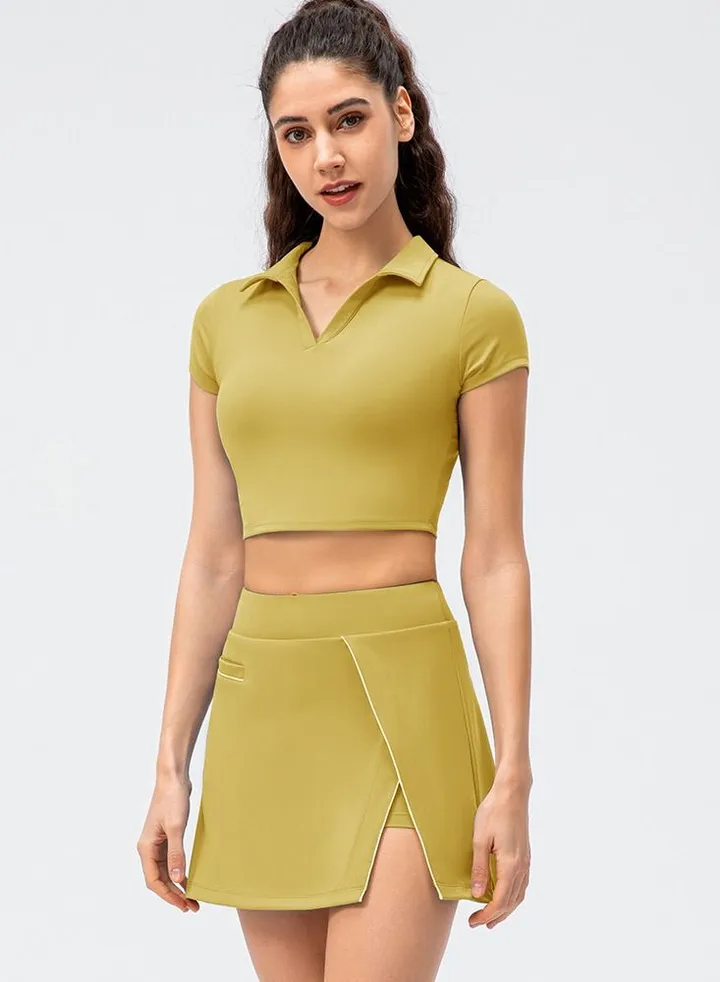 Leisure sport short sleeve yoga fitness two suits