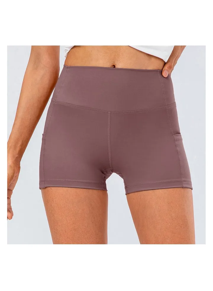 High waist skinny running workout stretch yoga sport three - minute shorts