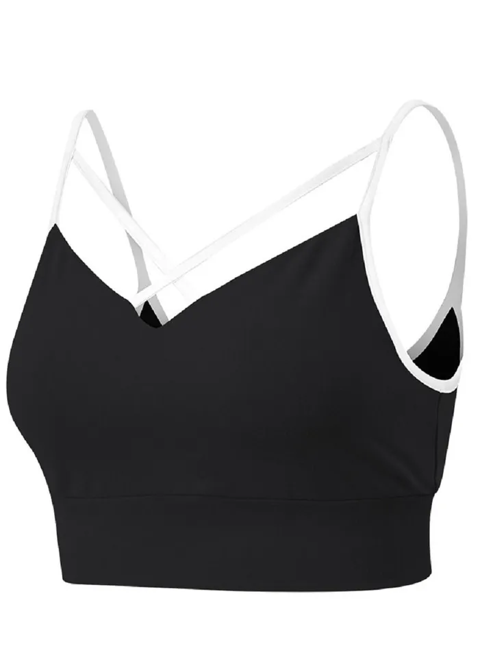 New nylon shock gathering running bra yoga vest