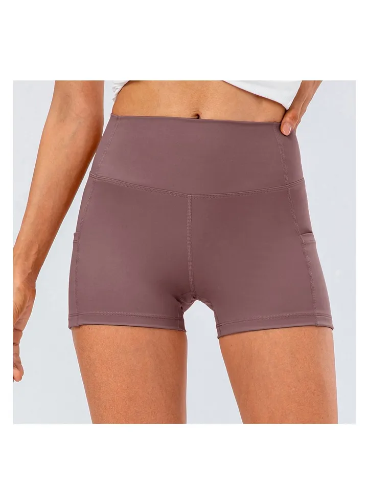 High waist skinny running workout stretch yoga sport three - minute shorts