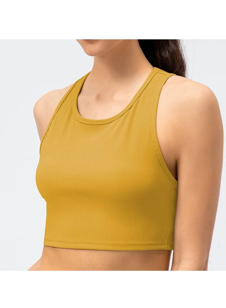 New nylon shock gathering running bra yoga vest