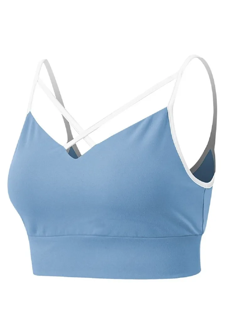 New nylon shock gathering running bra yoga vest