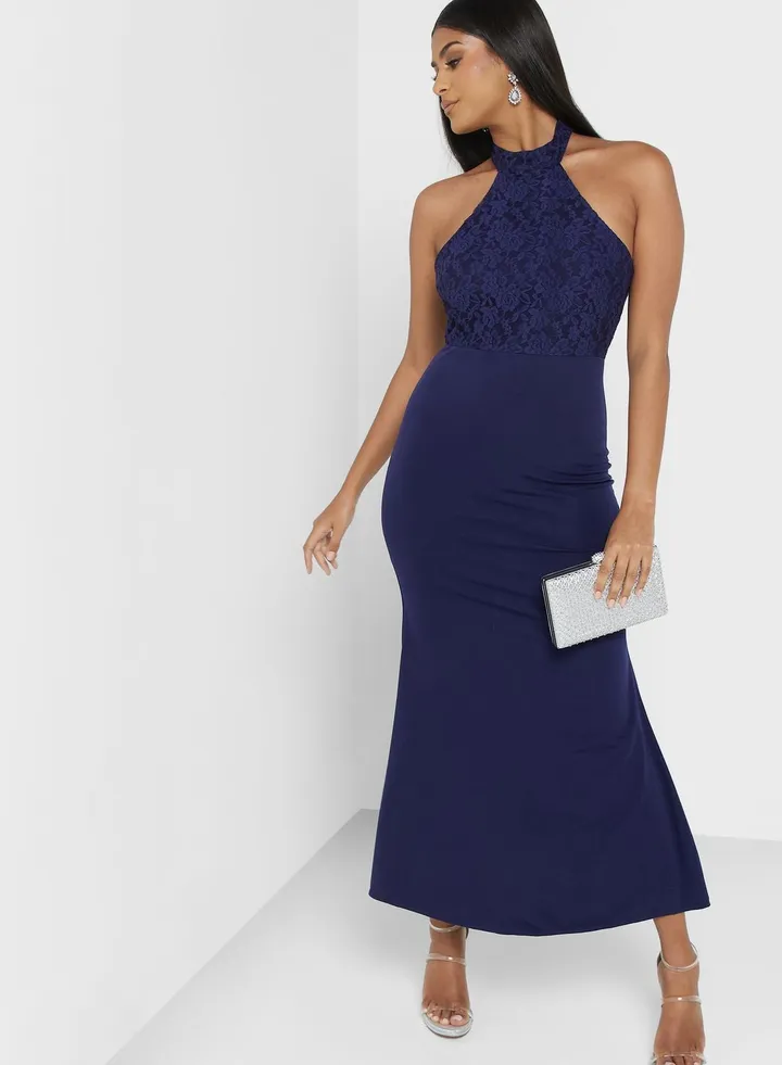 Lace Detail Mermaid Cut Dress