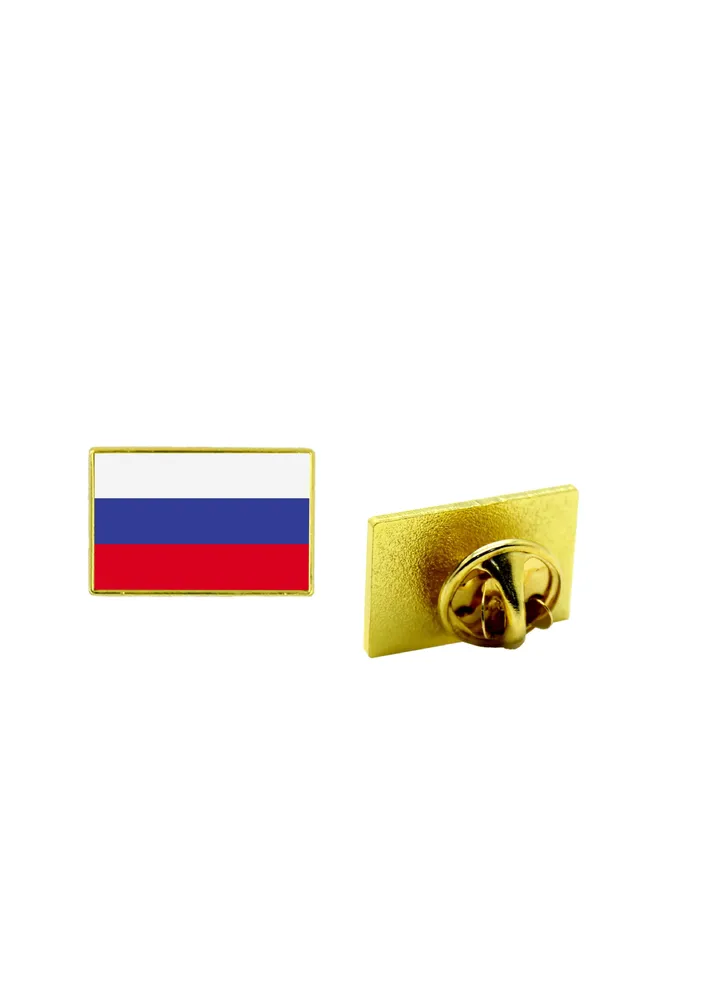 Russia National Flag Lapel Pins and Brooch Badge to show your patriotism for Russia (Square Badge)
