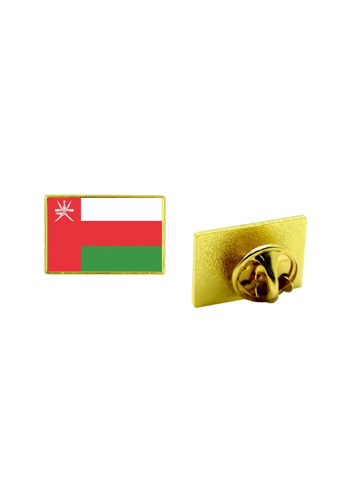 Oman National Flag Lapel Pins and Brooch Badge to show your patriotism for Oman Square Badge