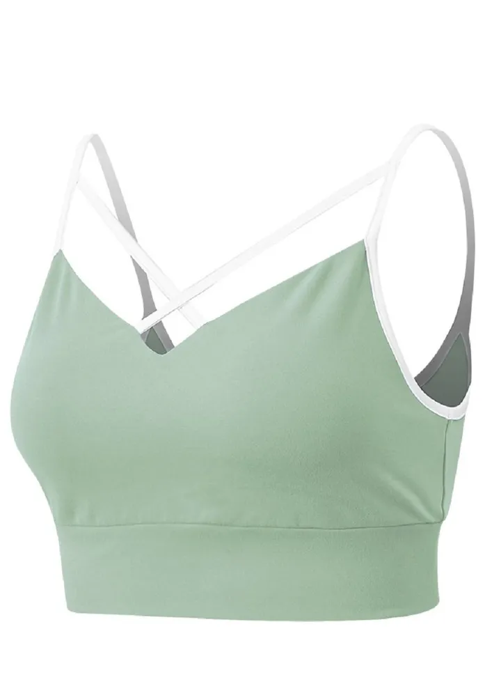 New nylon shock gathering running bra yoga vest