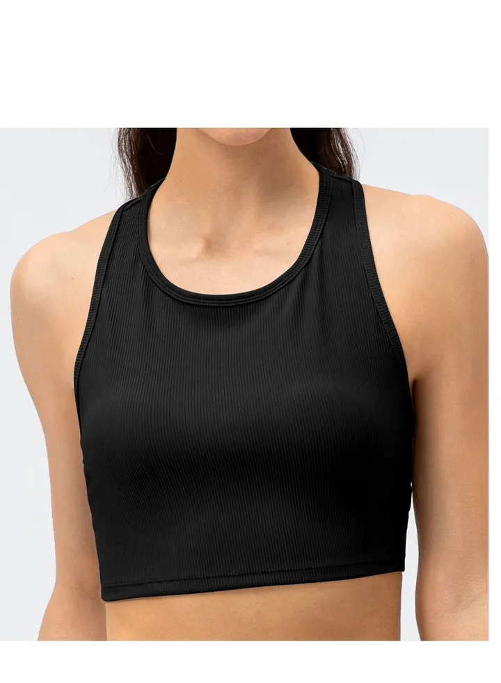 New nylon shock gathering running bra yoga vest