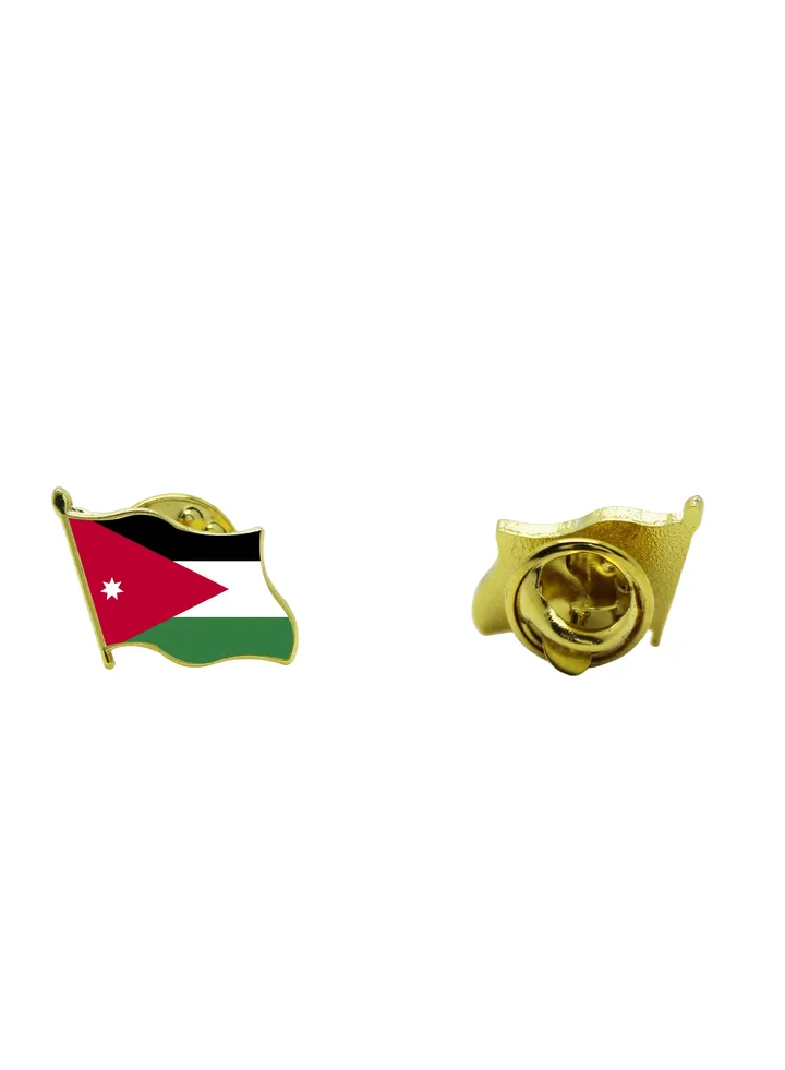 Jordan National Flag Lapel Pins and Brooch Badge to show your patriotism for Jordan (Flag Badge)