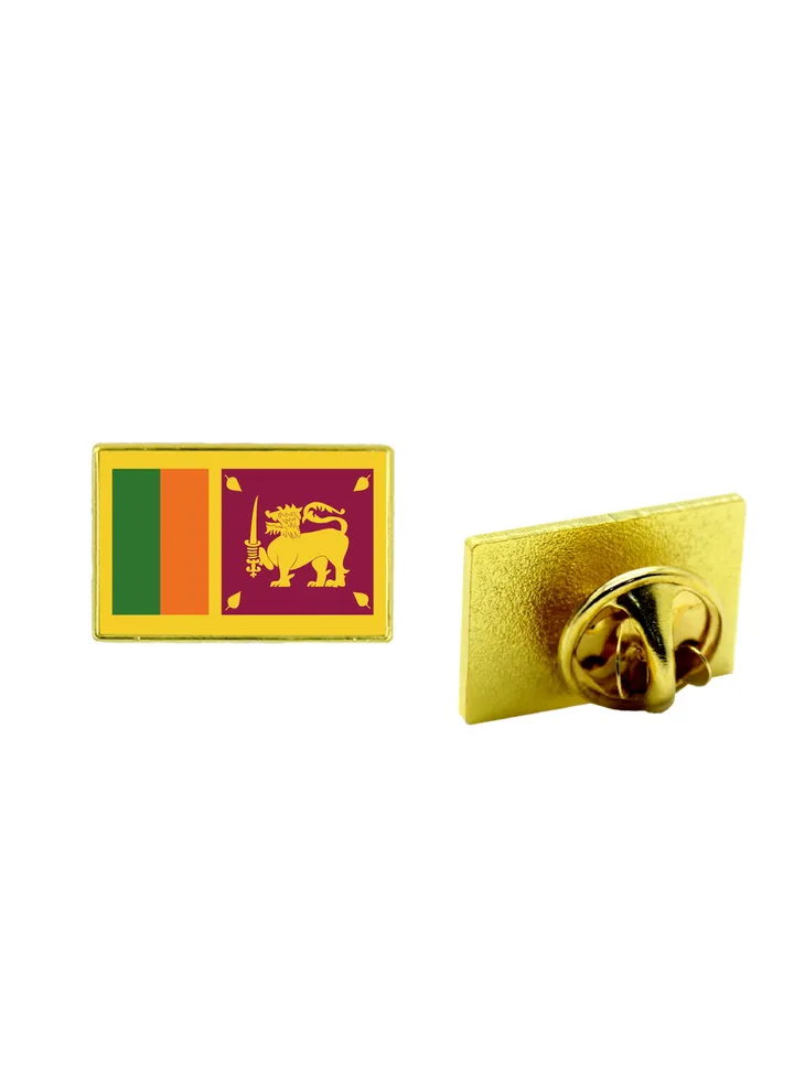 Sri Lanka National Flag Lapel Pins and Brooch Badge to show your patriotism for Sri Lanka (Square Badge)