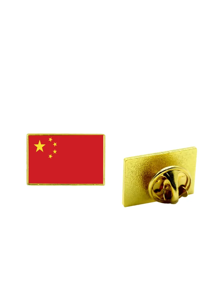 China National Flag Lapel Pins and Brooch Badge to show your patriotism for China (Square Badge)