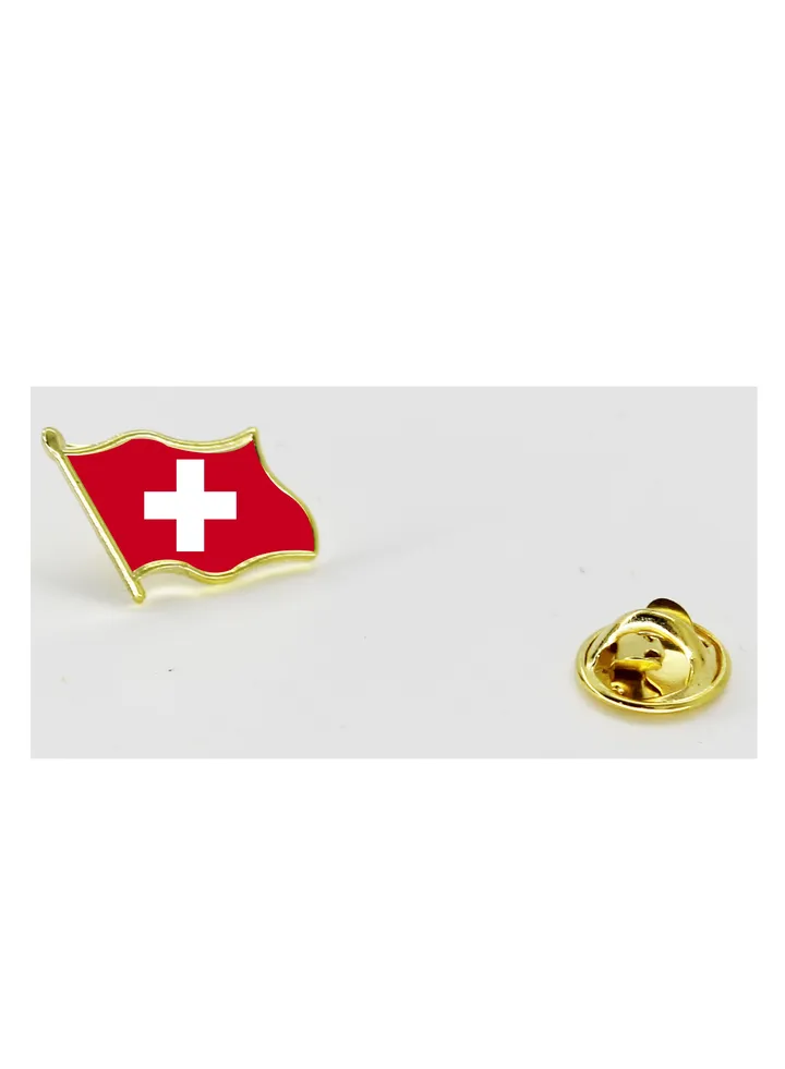 Switzerland National Flag Lapel Pins and Brooch Badge to show your patriotism for Switzerland (Flag Badge)