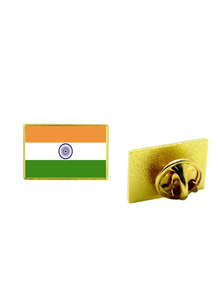 India National Flag Lapel Pins and Brooch Badge to show your patriotism for India (Square Badge)