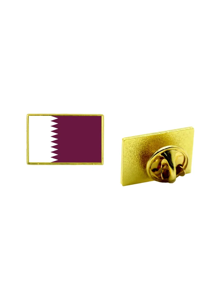 Qatar National Flag Lapel Pins and Brooch Badge to show your patriotism for Qatar (Square Badge)