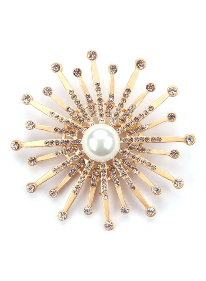 Sunflower Rhinestone Brooch