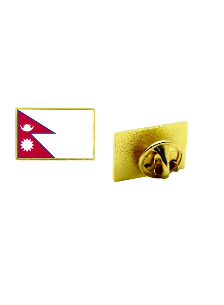 Nepal National Flag Lapel Pins and Brooch Badge to show your patriotism for Nepal (Square Badge)