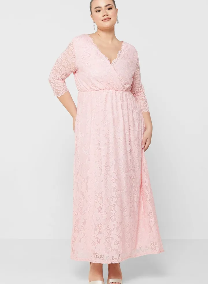 Lace Detail Fit & Flare Dress