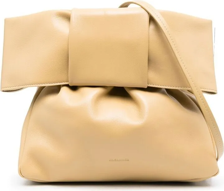 Bow leather shoulder bag