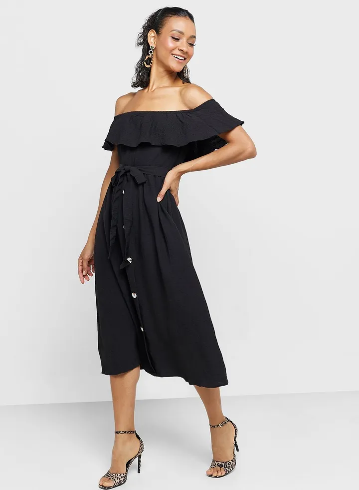 Bardot Belted Dress