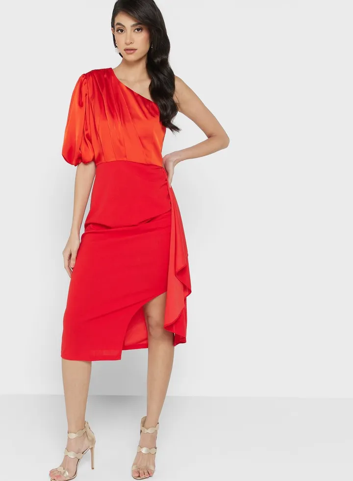 One Shoulder Tulle Dress